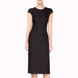 STELLA McCARTNEY, Midi, Black Brocade Bonded Milos Dress