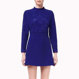 STELLA McCARTNEY, Mini, Midnight Double Face Wool Stretch Camilla Embossed Dress