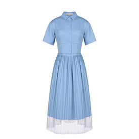 STELLA McCARTNEY, Gown, Blue Shadow Organic Herringbone Pimlico Dress