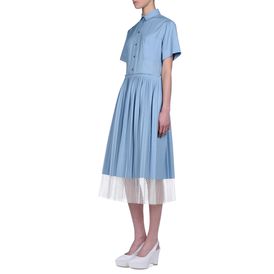 STELLA McCARTNEY, Gown, Blue Shadow Organic Herringbone Pimlico Dress