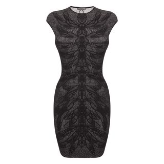ALEXANDER MCQUEEN, Mini Dress, Dragonfly Spine Lace Cap-Sleeve Mini-Dress 