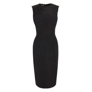 ALEXANDER MCQUEEN, Mid-length Dress, Honeycomb Macramé Lace Detail Pencil Dress