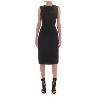 ALEXANDER MCQUEEN, Mid-length Dress, Honeycomb Macramé Lace Detail Pencil Dress