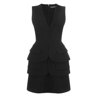 ALEXANDER MCQUEEN, Cocktail Dress, Crepe Double-Peplum Mini-Dress