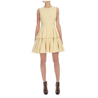ALEXANDER MCQUEEN, Cocktail Dress, Buttercup Crepe Tiered Dress