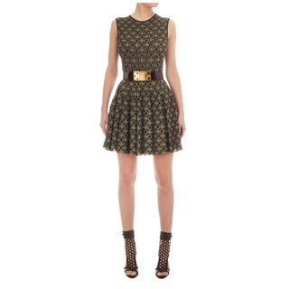 ALEXANDER MCQUEEN, Mini Dress, Honeycomb Lace A-Line Mini-Dress