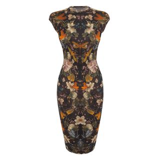 ALEXANDER MCQUEEN, Pencil Dress, Floral Dragonfly Print Pencil Dress