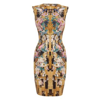 ALEXANDER MCQUEEN, Pencil Dress, Geometric Hummingbird Print Jersey Pencil-Dress