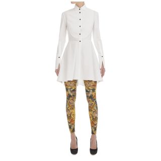 ALEXANDER MCQUEEN, Cocktail Dress, Piqué Bib Peplum Shirt-Dress