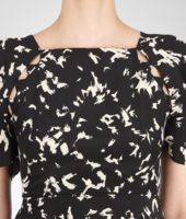 Bottega Veneta® Pearl Nero Silk Falling Leaves Print Dress Bottega Veneta® Pearl Nero Silk Falling Leaves Print Dress