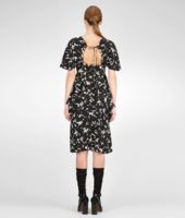 Bottega Veneta® Pearl Nero Silk Falling Leaves Print Dress Bottega Veneta® Pearl Nero Silk Falling Leaves Print Dress