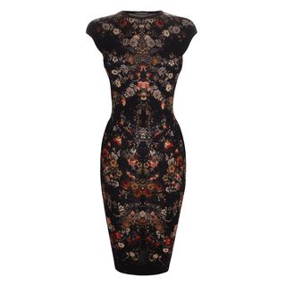 ALEXANDER MCQUEEN, Mini Dress, Floral Print Pencil Dress
