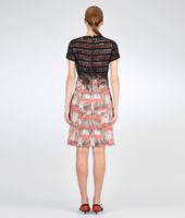 Bottega Veneta® Petale New Red Nero Silk Graphic Fence Print Dress Bottega Veneta® Petale New Red Nero Silk Graphic Fence Print Dress