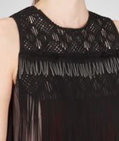 Bottega Veneta® Kleid aus Seide mit bestickten Fransen Multicolor Bottega Veneta® Kleid aus Seide mit bestickten Fransen Multicolor