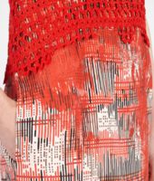 Bottega Veneta® Petale New Red Silk Graphic Fence Print Dress Bottega Veneta® Petale New Red Silk Graphic Fence Print Dress