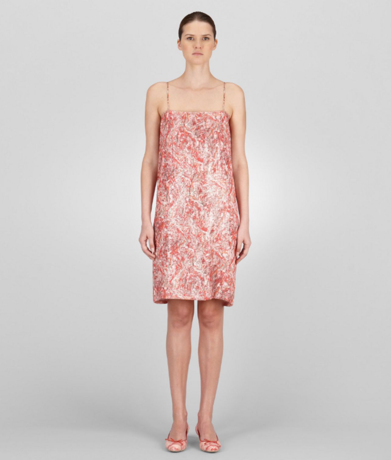 BOTTEGA VENETA - Kleid aus Seide mit bestickten Pailletten und Carta Varese Muster Multicolor