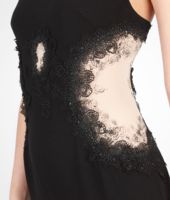 Bottega Veneta® Nero Nude Crepe Japonnaise Lace Embroidered Dress Bottega Veneta® Nero Nude Crepe Japonnaise Lace Embroidered Dress