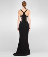 Bottega Veneta® Nero Nude Crepe Japonnaise Lace Embroidered Dress Bottega Veneta® Nero Nude Crepe Japonnaise Lace Embroidered Dress