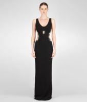 Bottega Veneta® Nero Nude Crepe Japonnaise Lace Embroidered Dress Bottega Veneta® Nero Nude Crepe Japonnaise Lace Embroidered Dress