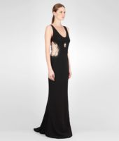 Bottega Veneta® Nero Nude Crepe Japonnaise Lace Embroidered Dress Bottega Veneta® Nero Nude Crepe Japonnaise Lace Embroidered Dress