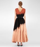Bottega Veneta® BURNT RED NERO PALAZZO REFINE RAMIE COTTON MOHAIR EMBROIDERED DRESS Bottega Veneta® BURNT RED NERO PALAZZO REFINE RAMIE COTTON MOHAIR EMBROIDERED DRESS