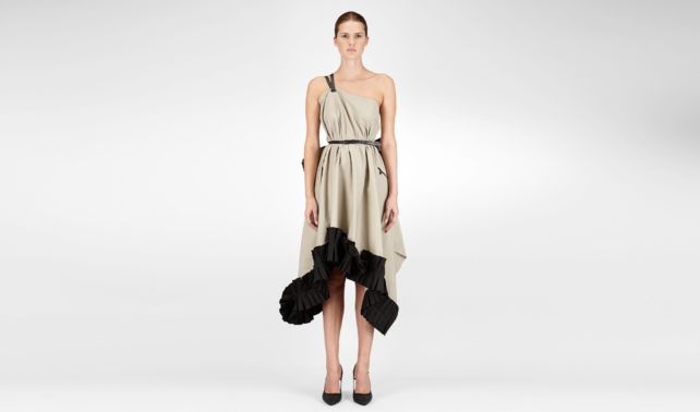 BOTTEGA VENETA - SAND NERO SUMMER COTTON DRESS