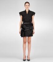 Bottega Veneta® NERO ARDOISE REFINE RAMIE' COTTON COMPACT ORGANDY DRESS Bottega Veneta® NERO ARDOISE REFINE RAMIE' COTTON COMPACT ORGANDY DRESS
