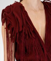 Bottega Veneta® BURNT RED COTTON JERSEY FRINGED DRESS Bottega Veneta® BURNT RED COTTON JERSEY FRINGED DRESS