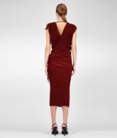 Bottega Veneta® BURNT RED COTTON JERSEY FRINGED DRESS Bottega Veneta® BURNT RED COTTON JERSEY FRINGED DRESS