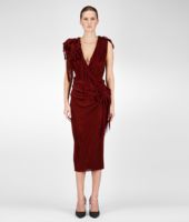 Bottega Veneta® BURNT RED COTTON JERSEY FRINGED DRESS Bottega Veneta® BURNT RED COTTON JERSEY FRINGED DRESS