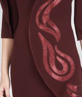 Bottega Veneta® AUBERGINE WASHED POLYESTER LEATHER EMBROIDERED DRESS Bottega Veneta® AUBERGINE WASHED POLYESTER LEATHER EMBROIDERED DRESS