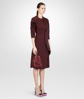 Bottega Veneta® AUBERGINE WASHED POLYESTER LEATHER EMBROIDERED DRESS Bottega Veneta® AUBERGINE WASHED POLYESTER LEATHER EMBROIDERED DRESS