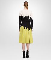 Bottega Veneta® TEINT NERO NEW CHARTREUSE CREPE JAPONAISE DRESS Bottega Veneta® TEINT NERO NEW CHARTREUSE CREPE JAPONAISE DRESS