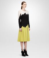 Bottega Veneta® TEINT NERO NEW CHARTREUSE CREPE JAPONAISE DRESS Bottega Veneta® TEINT NERO NEW CHARTREUSE CREPE JAPONAISE DRESS