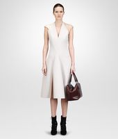 Bottega Veneta® DARK MIST PALE MINK TECHNICAL CREPE SOFT CALF DRESS Bottega Veneta® DARK MIST PALE MINK TECHNICAL CREPE SOFT CALF DRESS