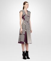 Bottega Veneta® DARK MIST NERO MONALISA OPTICAL PRINT TECHNICAL CREPE DRESS Bottega Veneta® DARK MIST NERO MONALISA OPTICAL PRINT TECHNICAL CREPE DRESS