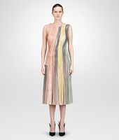 Bottega Veneta® TEINT BURNED RED MULTICOLOR PLISSE POLYESTER DRESS Bottega Veneta® TEINT BURNED RED MULTICOLOR PLISSE POLYESTER DRESS