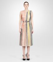 Bottega Veneta® TEINT BURNED RED MULTICOLOR PLISSE POLYESTER DRESS Bottega Veneta® TEINT BURNED RED MULTICOLOR PLISSE POLYESTER DRESS