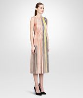 Bottega Veneta® TEINT BURNED RED MULTICOLOR PLISSE POLYESTER DRESS Bottega Veneta® TEINT BURNED RED MULTICOLOR PLISSE POLYESTER DRESS