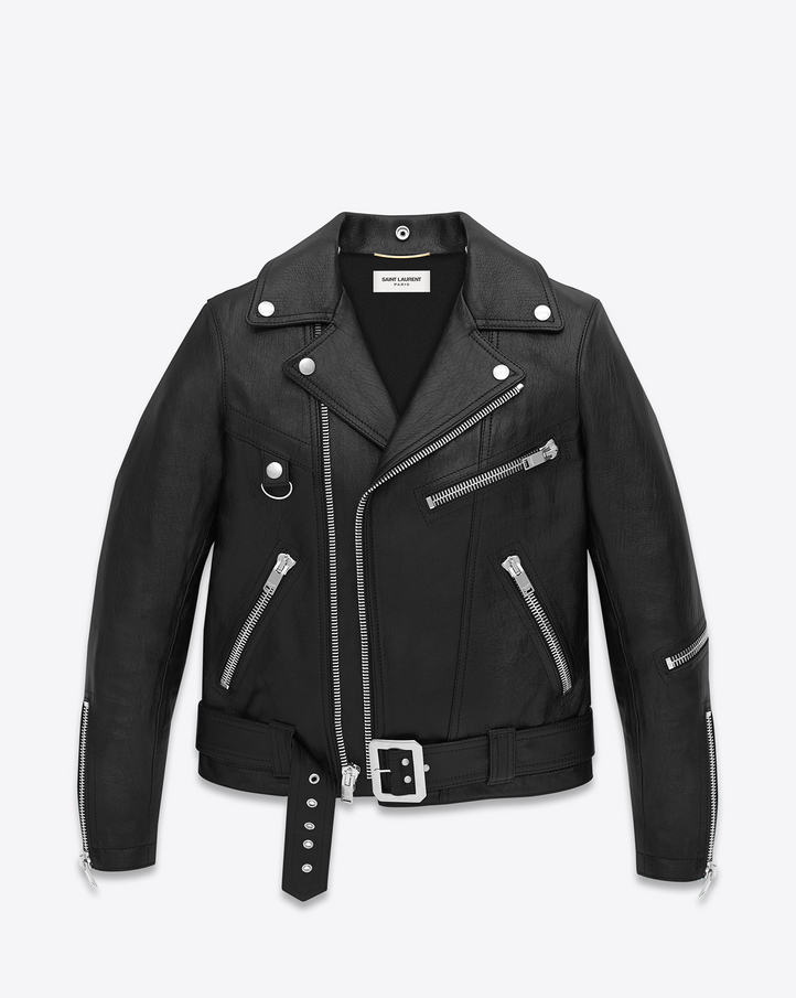 saintlaurent, Motorcycle D-Ring Jacket in Black Leather