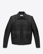 Patch Pocket Jacket in Black Leather