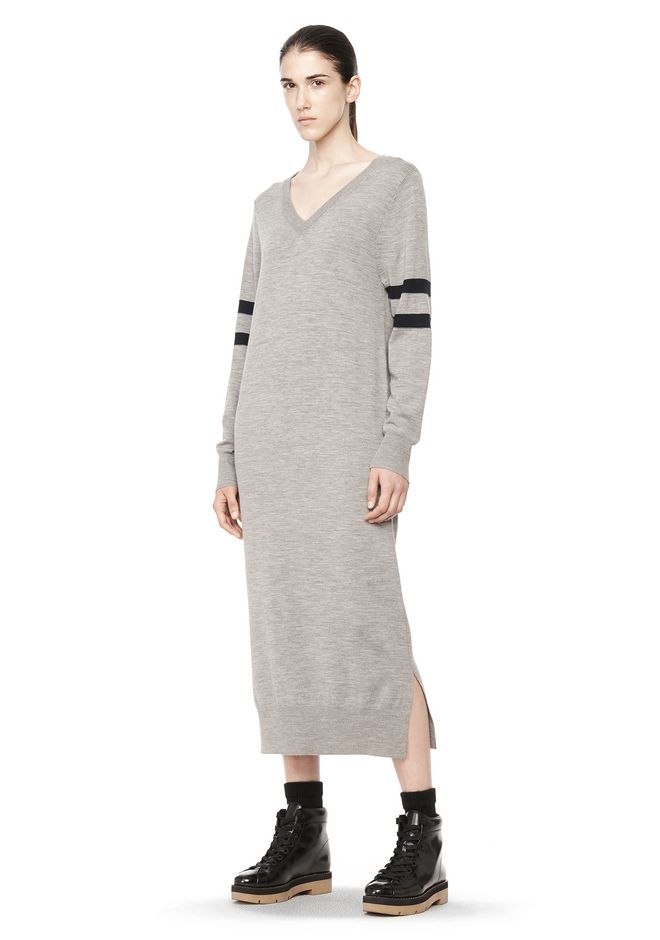 T by ALEXANDER WANG RUGBY KNIT COLUMN DRESS