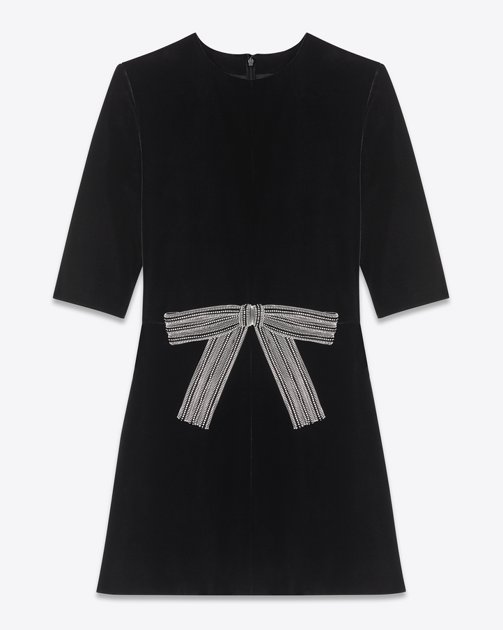 laurent babydoll mini dress in black velvet ysl laurent babydoll mini dress in black velvet ysl