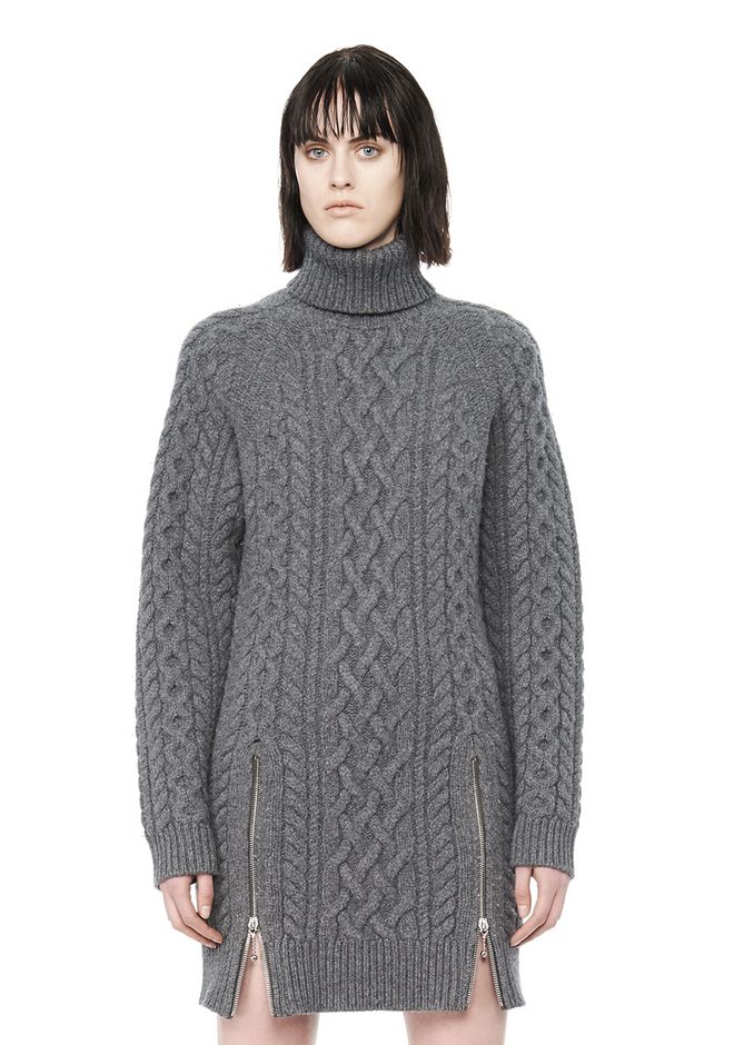 cable knit turtleneck dress knit dress wang cable knit turtleneck dress knit dress wang