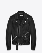 Lace-Up Motorcycle Jacket in Black Leather