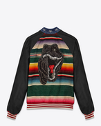 MEXICAN TEDDY Jacket in Multicolor Cotton and Black Leather