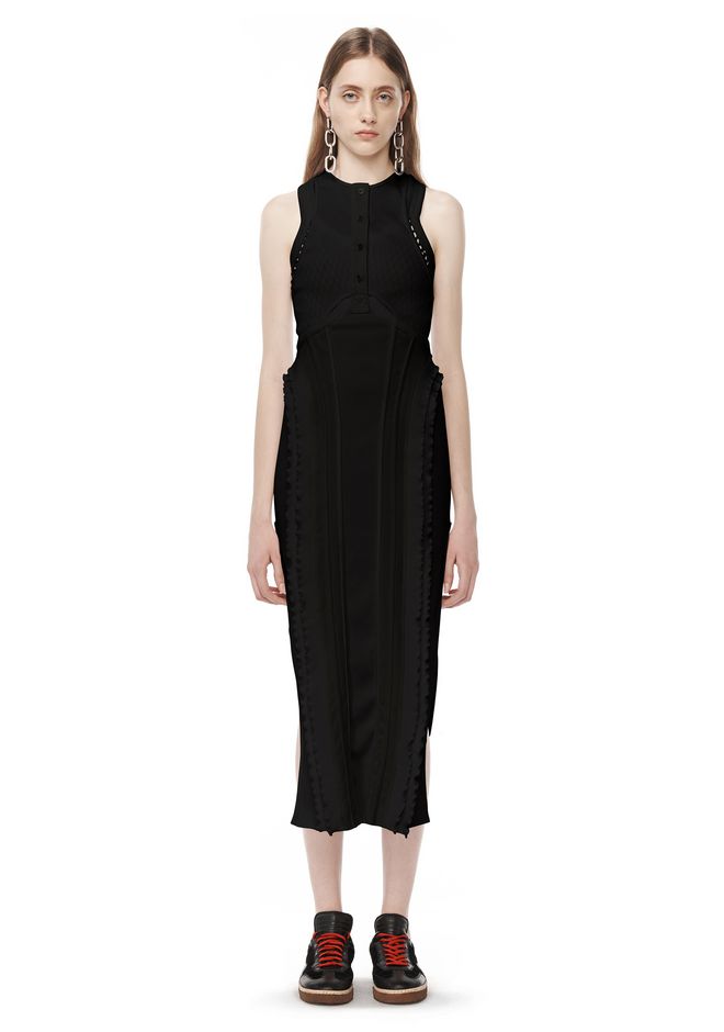 EXCLUSIVE RUNWAY HENLEY TANK JERSEY DRESS Knit Dresses Alexander