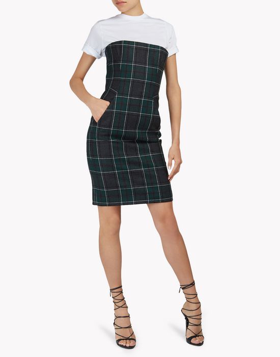 strapless flannel check dress dresses Woman Dsquared2