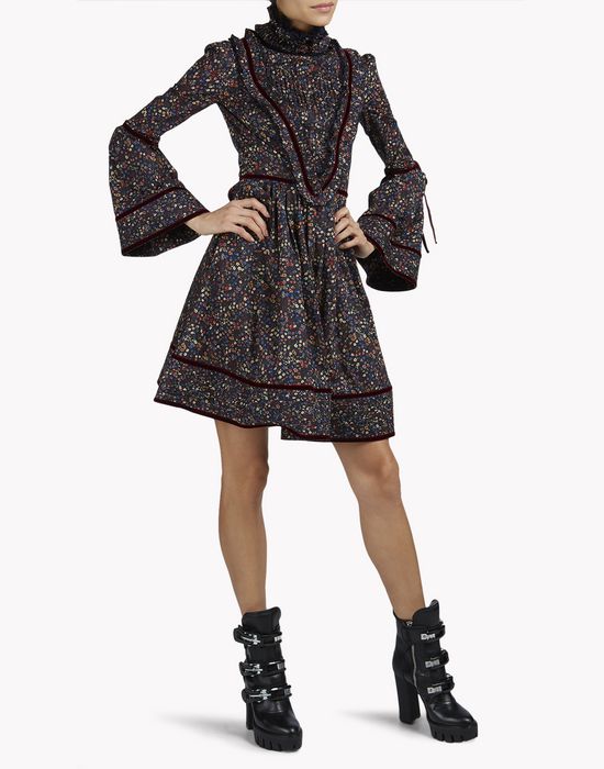 modern amish velvet trimmed dress dresses Woman Dsquared2