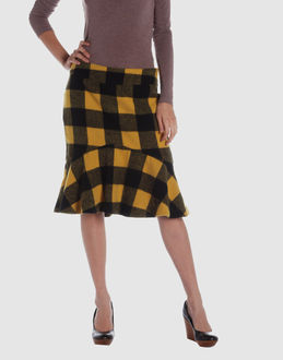 Cycle Women - Skirts - Knee length skirt Cycle on YOOX :  wool black knee length skirt yellow